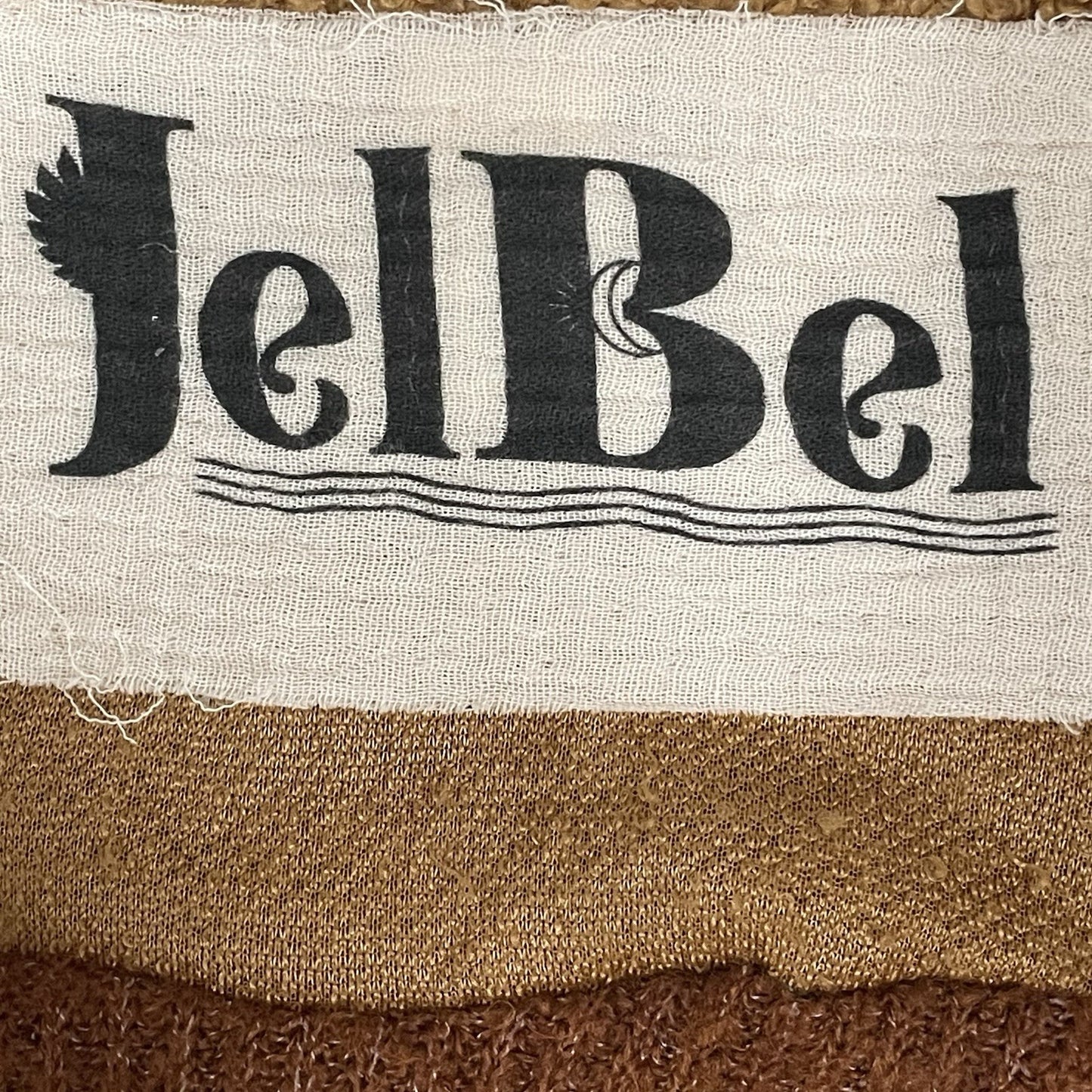 Upcycle By Jelbel Brown Blue Gold Trim Button Up Cardigan Duster Size Small S
