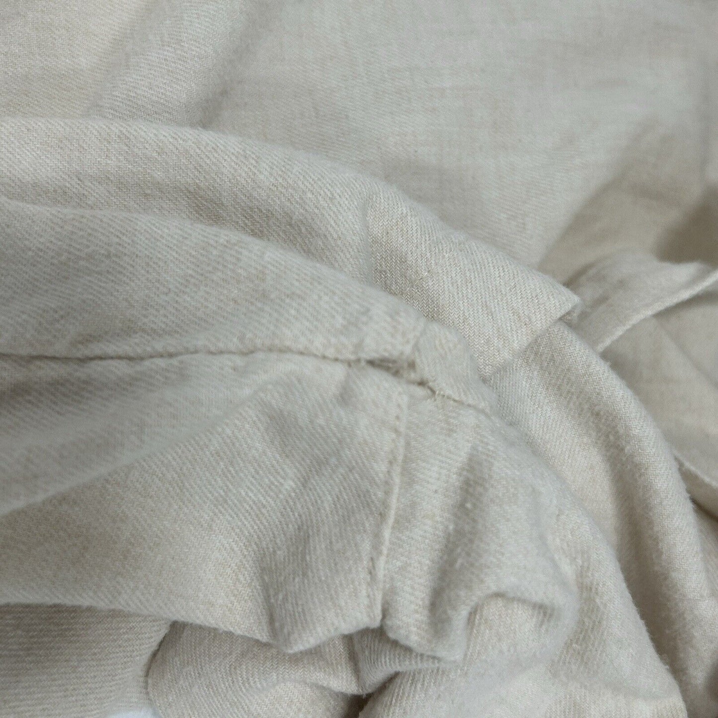 Madewell Ivory 100% Cotton Half Button Long Sleeve Collared Blouse Size XXS