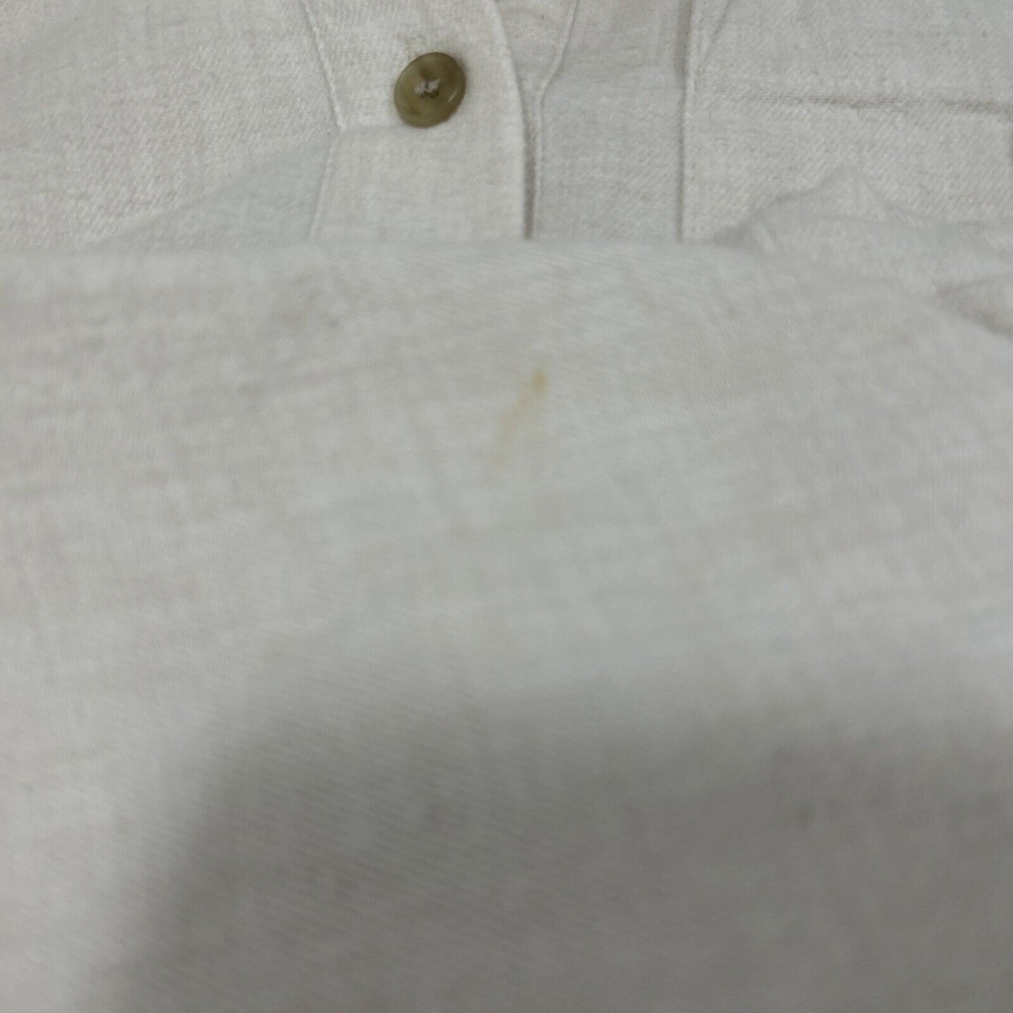 Madewell Ivory 100% Cotton Half Button Long Sleeve Collared Blouse Size XXS