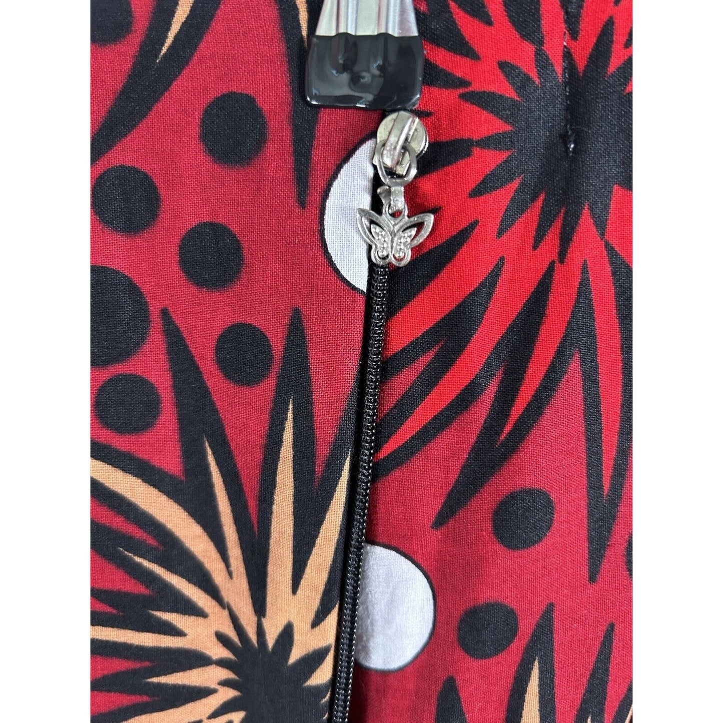 Heritage Clothings Handmade In Africa Poof Sleeve Hi-Low Dress Red W/ Pockets XL