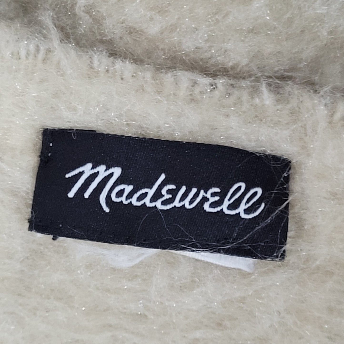 Madewell Beige Check Fringe Soft Rectangle Scarf Neckwarmer Shawl Wrap 77x18