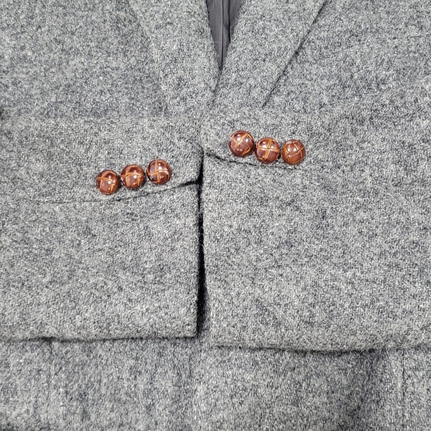 Harris Tweed Grey 100% Wool Handwoven 2 Button Vented Sport Coat Jacket Size 39