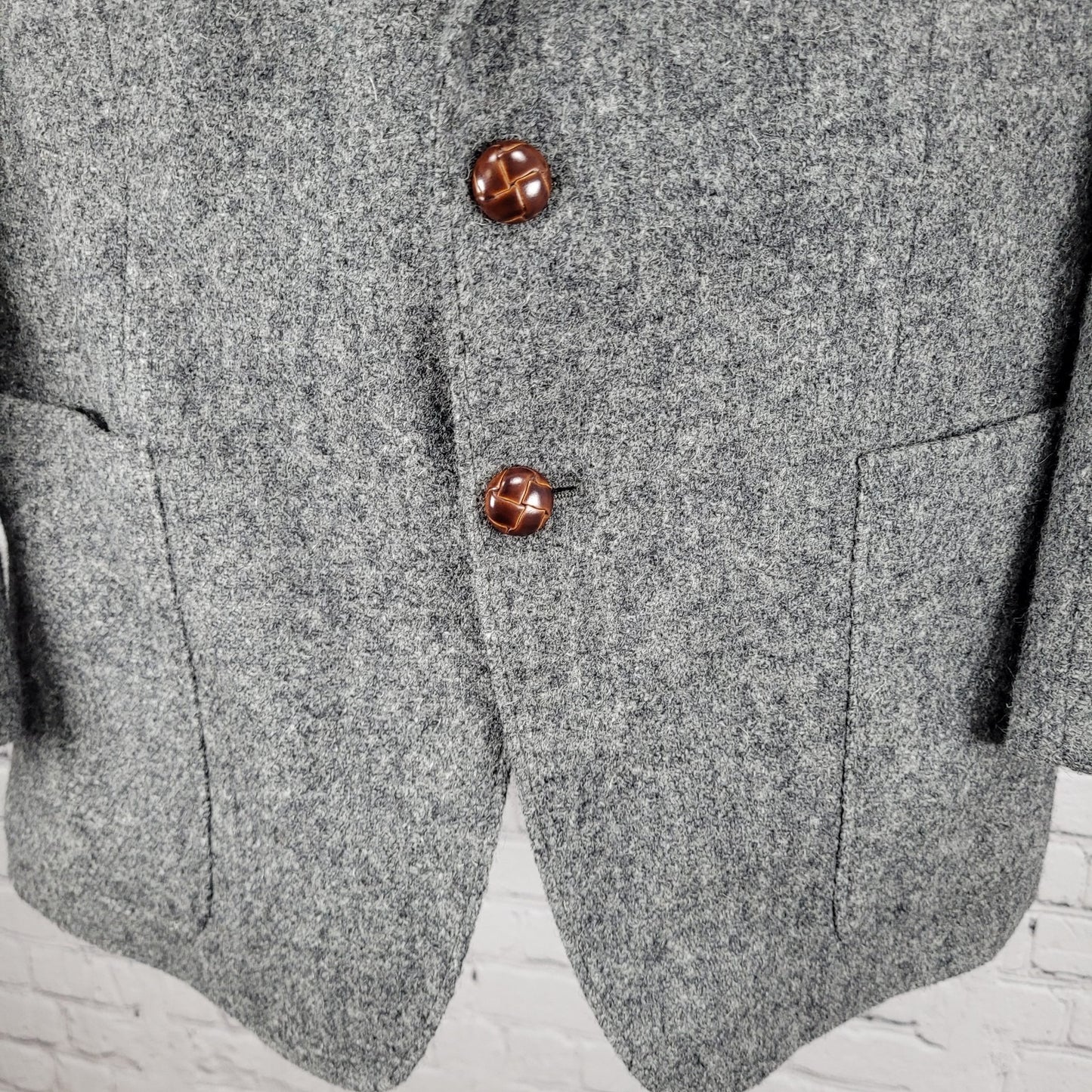 Harris Tweed Grey 100% Wool Handwoven 2 Button Vented Sport Coat Jacket Size 39
