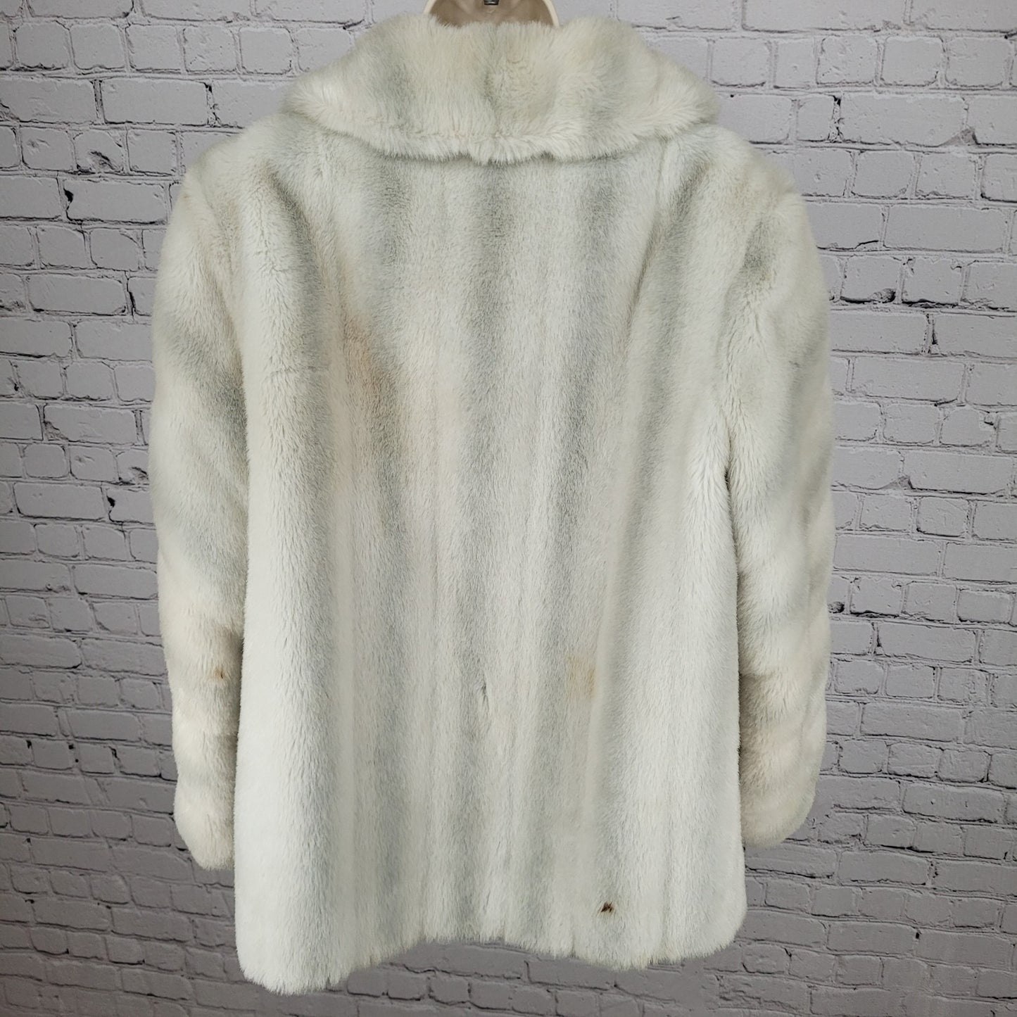 VTG Dubrowsky & Perlbinder Tissavel Grey Faux Fur Toggle Coat Union USA Size 14