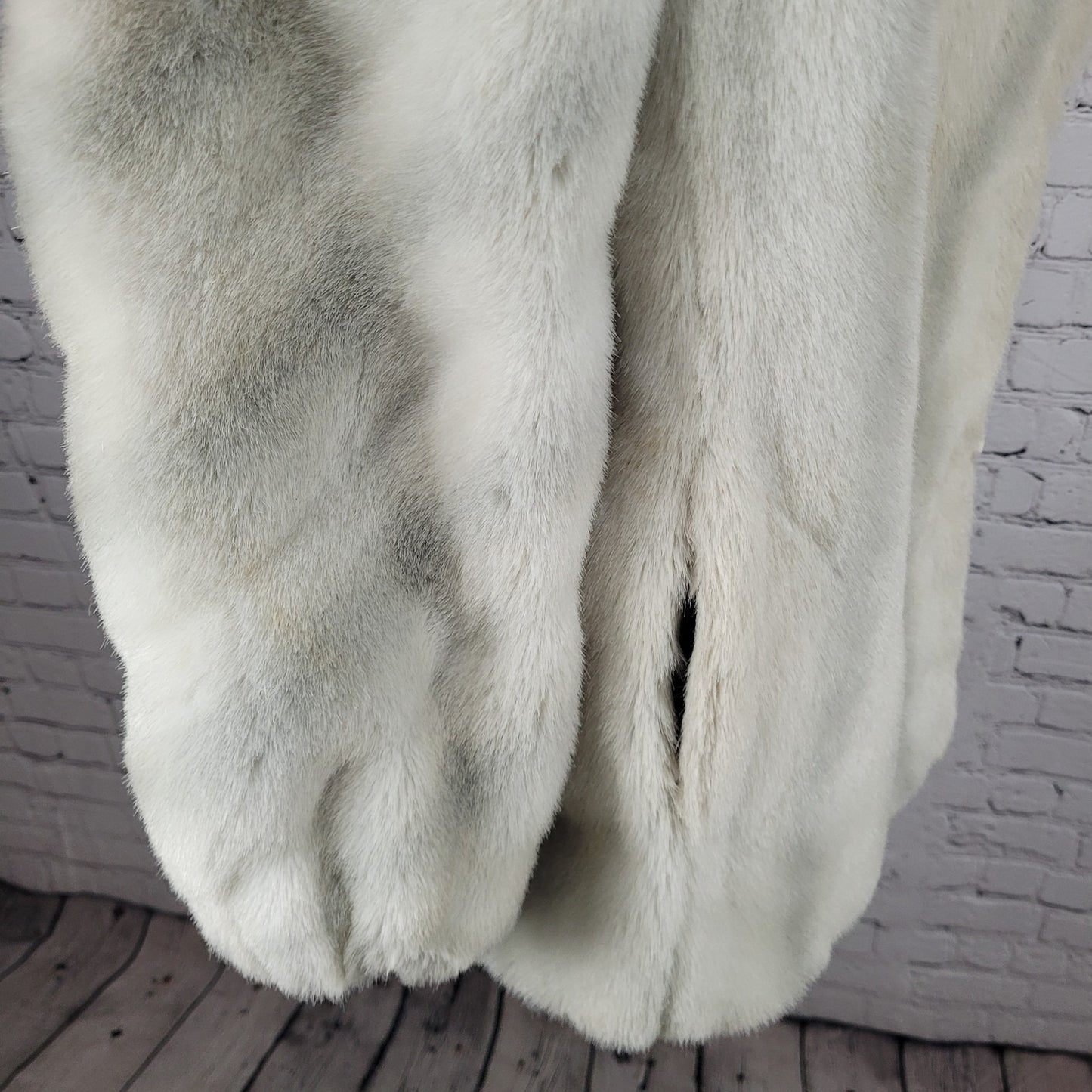 VTG Dubrowsky & Perlbinder Tissavel Grey Faux Fur Toggle Coat Union USA Size 14