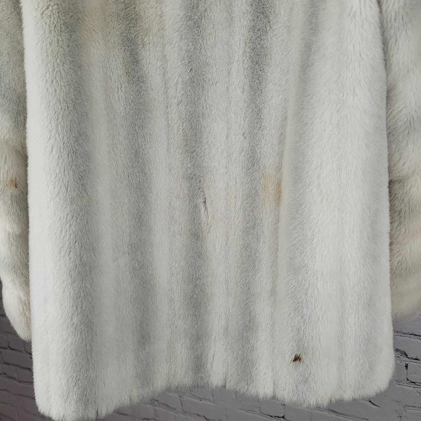 VTG Dubrowsky & Perlbinder Tissavel Grey Faux Fur Toggle Coat Union USA Size 14