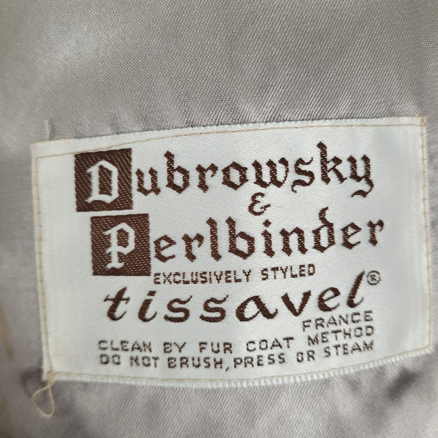 VTG Dubrowsky & Perlbinder Tissavel Grey Faux Fur Toggle Coat Union USA Size 14