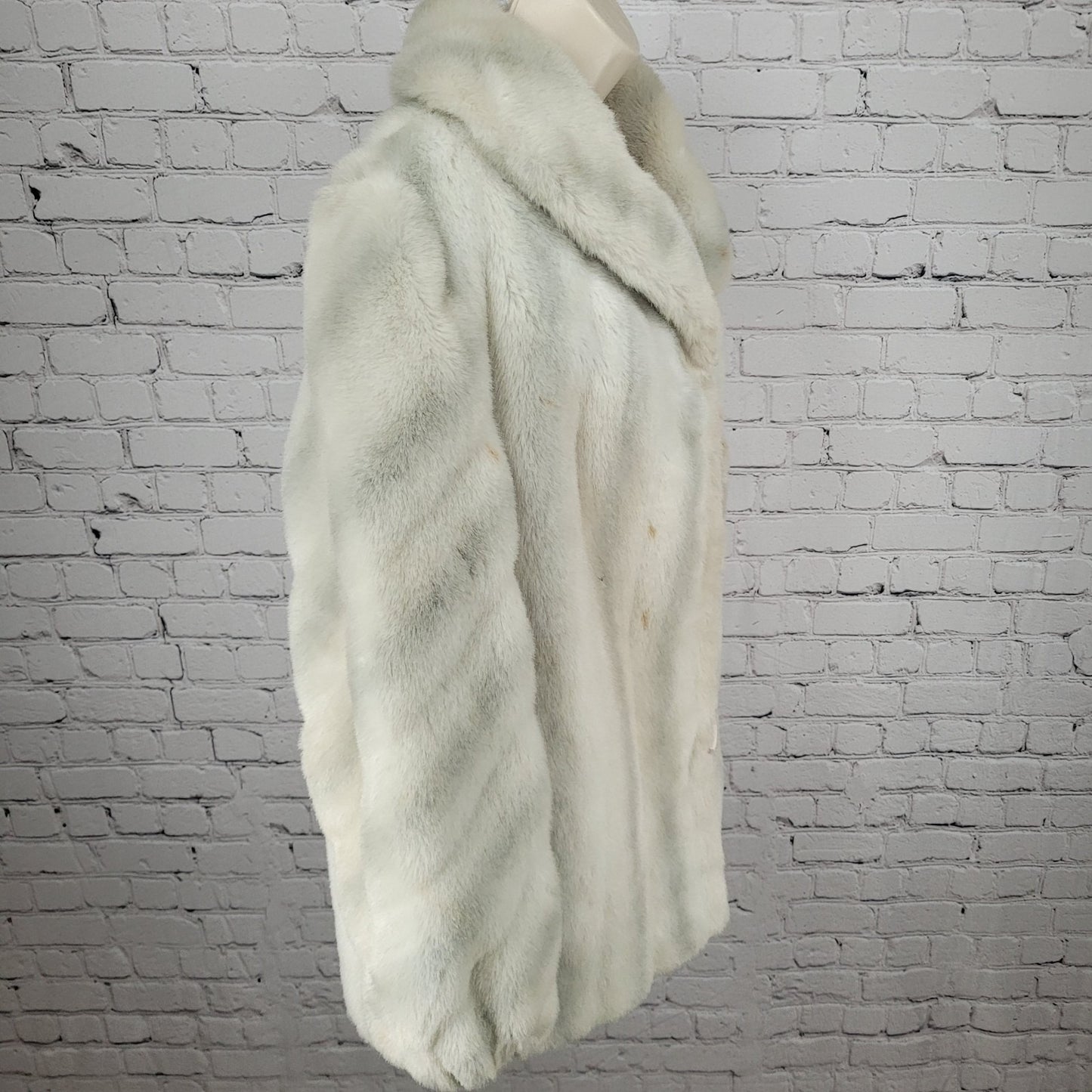 VTG Dubrowsky & Perlbinder Tissavel Grey Faux Fur Toggle Coat Union USA Size 14