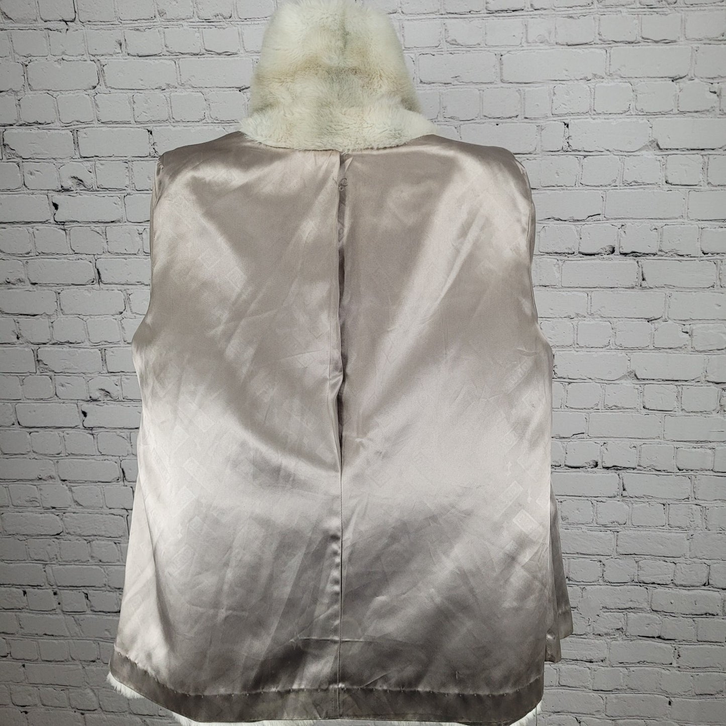 VTG Dubrowsky & Perlbinder Tissavel Grey Faux Fur Toggle Coat Union USA Size 14