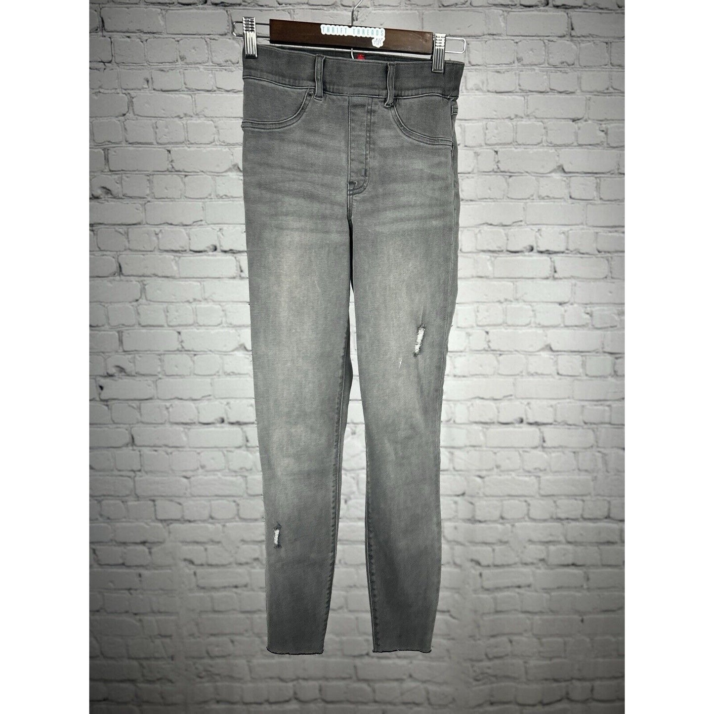 SPANX Gray Acid Wash Elastic Waist Band Skinny Jeans Pants Size XS (22X27)
