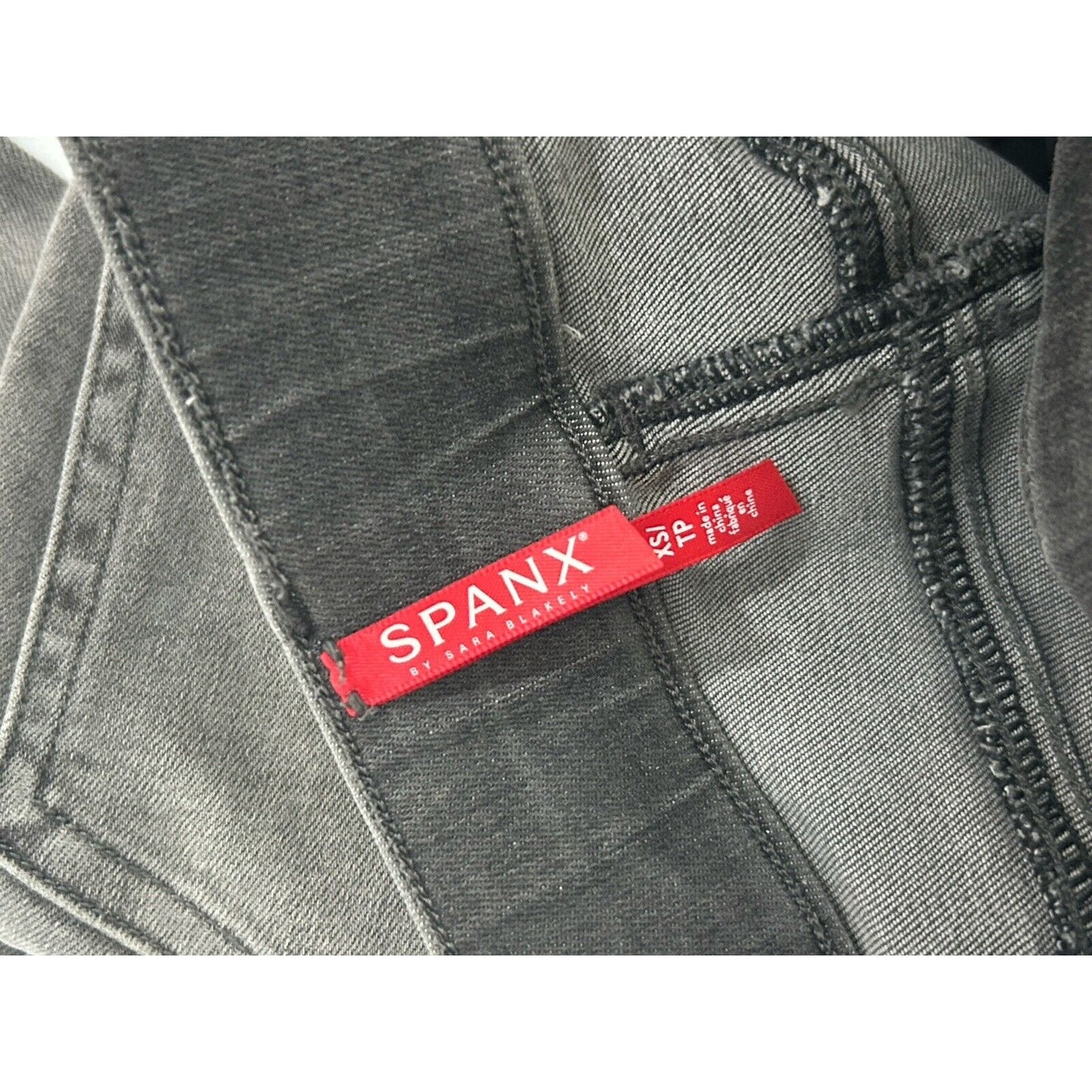 SPANX Gray Acid Wash Elastic Waist Band Skinny Jeans Pants Size XS (22X27)