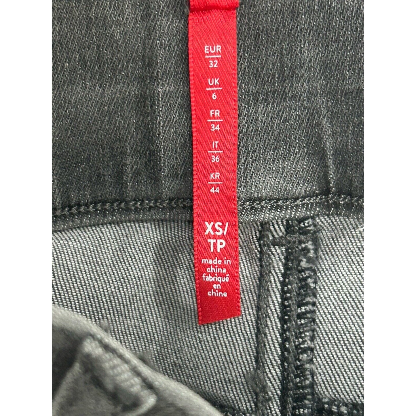 SPANX Gray Acid Wash Elastic Waist Band Skinny Jeans Pants Size XS (22X27)