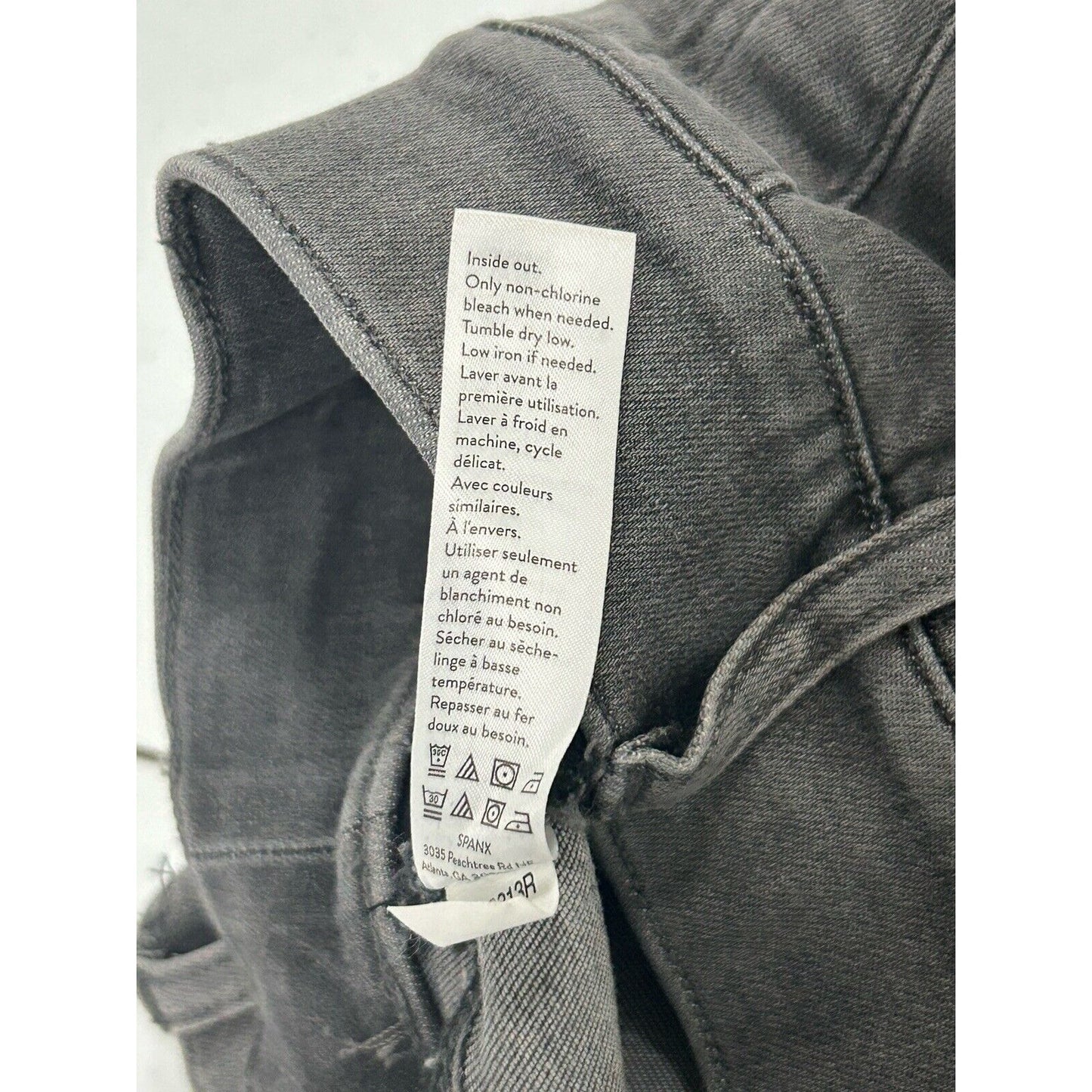 SPANX Gray Acid Wash Elastic Waist Band Skinny Jeans Pants Size XS (22X27)