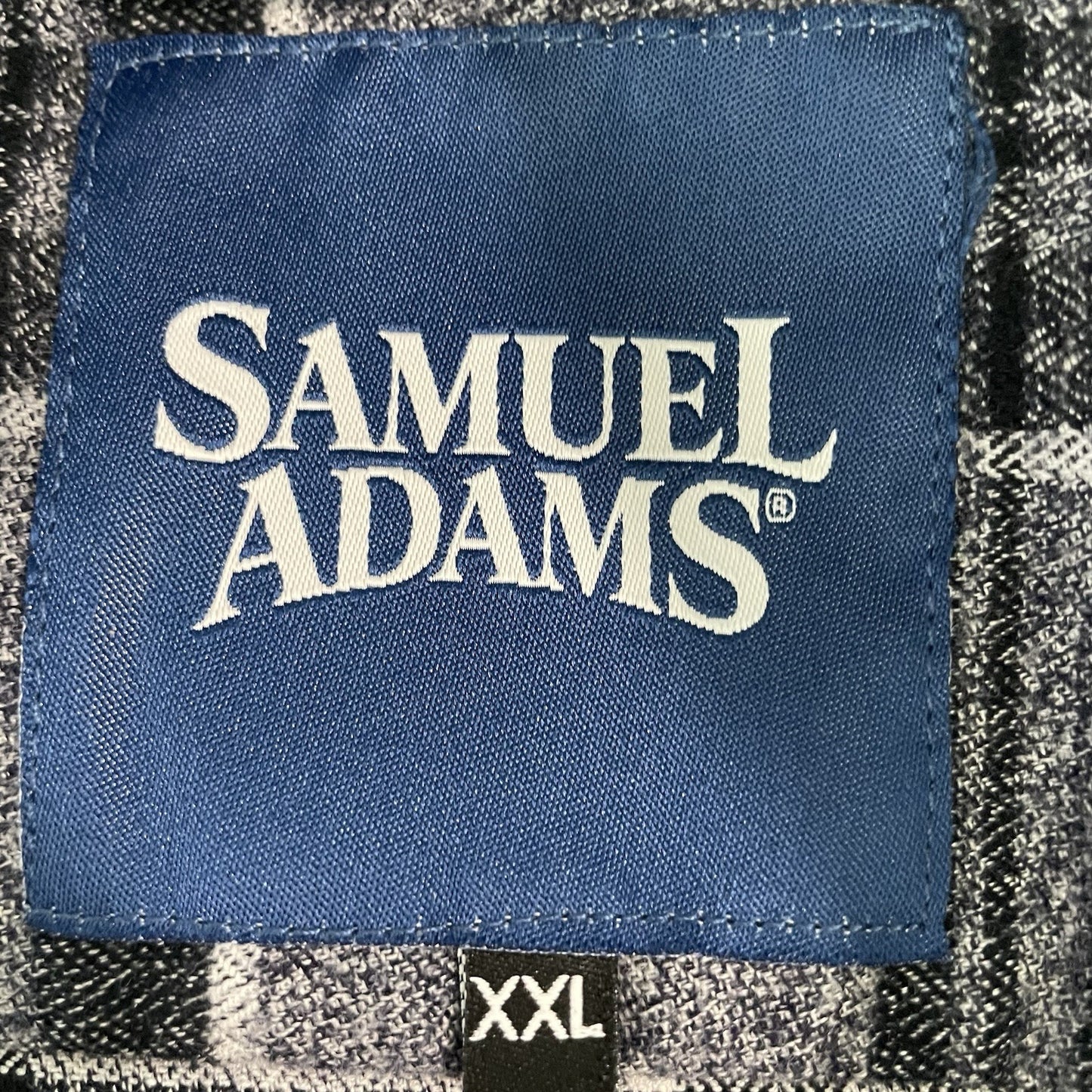 Samuel Adams Brist MFG Grey Plaid Flannel Button Up Long Sleeve Shirt Size XXL