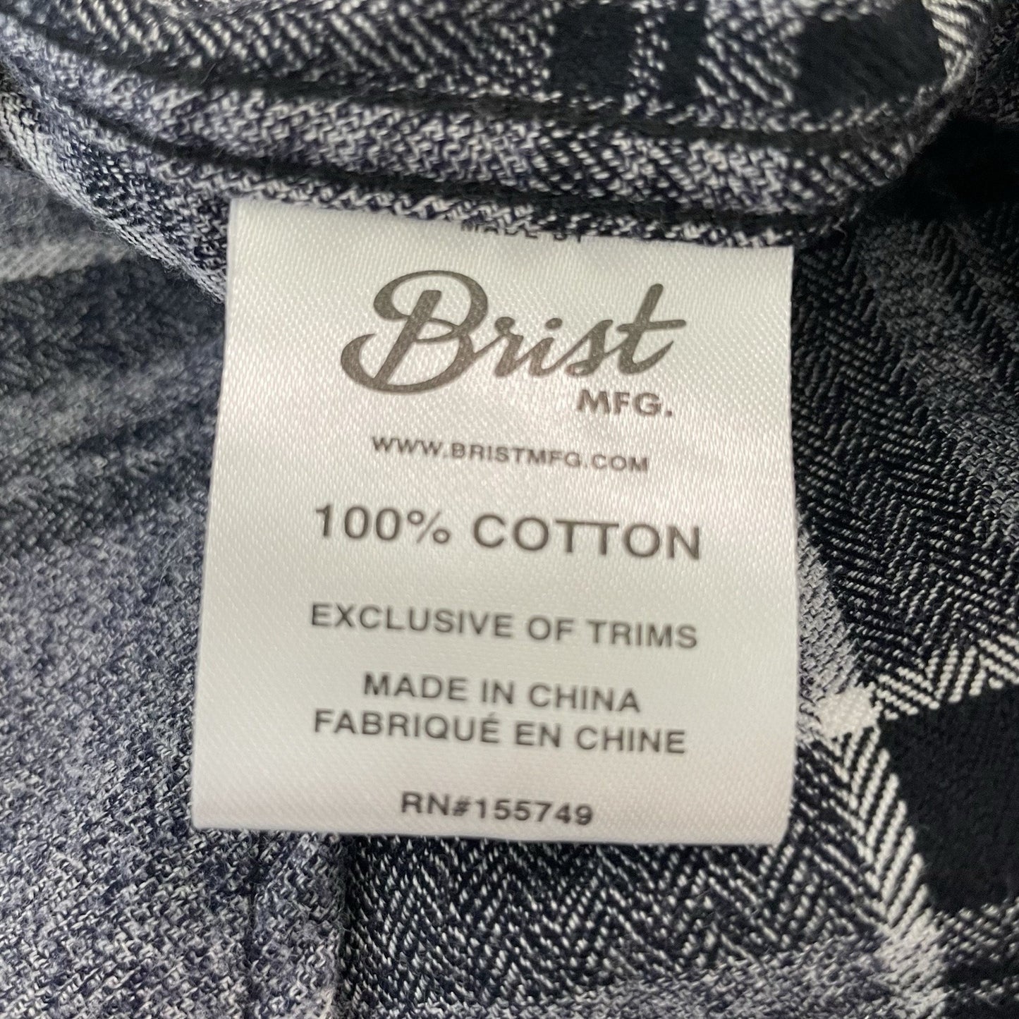 Samuel Adams Brist MFG Grey Plaid Flannel Button Up Long Sleeve Shirt Size XXL