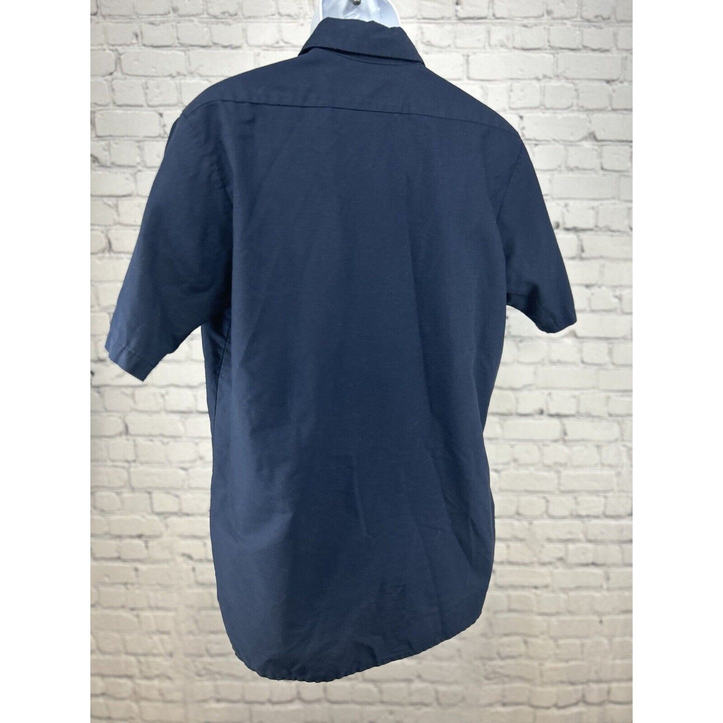 Coffee Techs Admiral Linen & Uniform Blue Button Up Collard Shirt Size Large L
