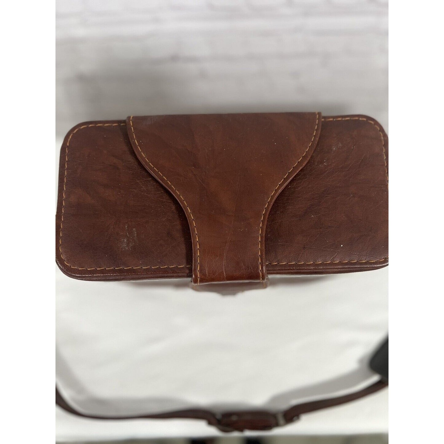 Vintage Leather Camera Bag Prop Case Red Interior Made In Italy 12”x 6”x 8”