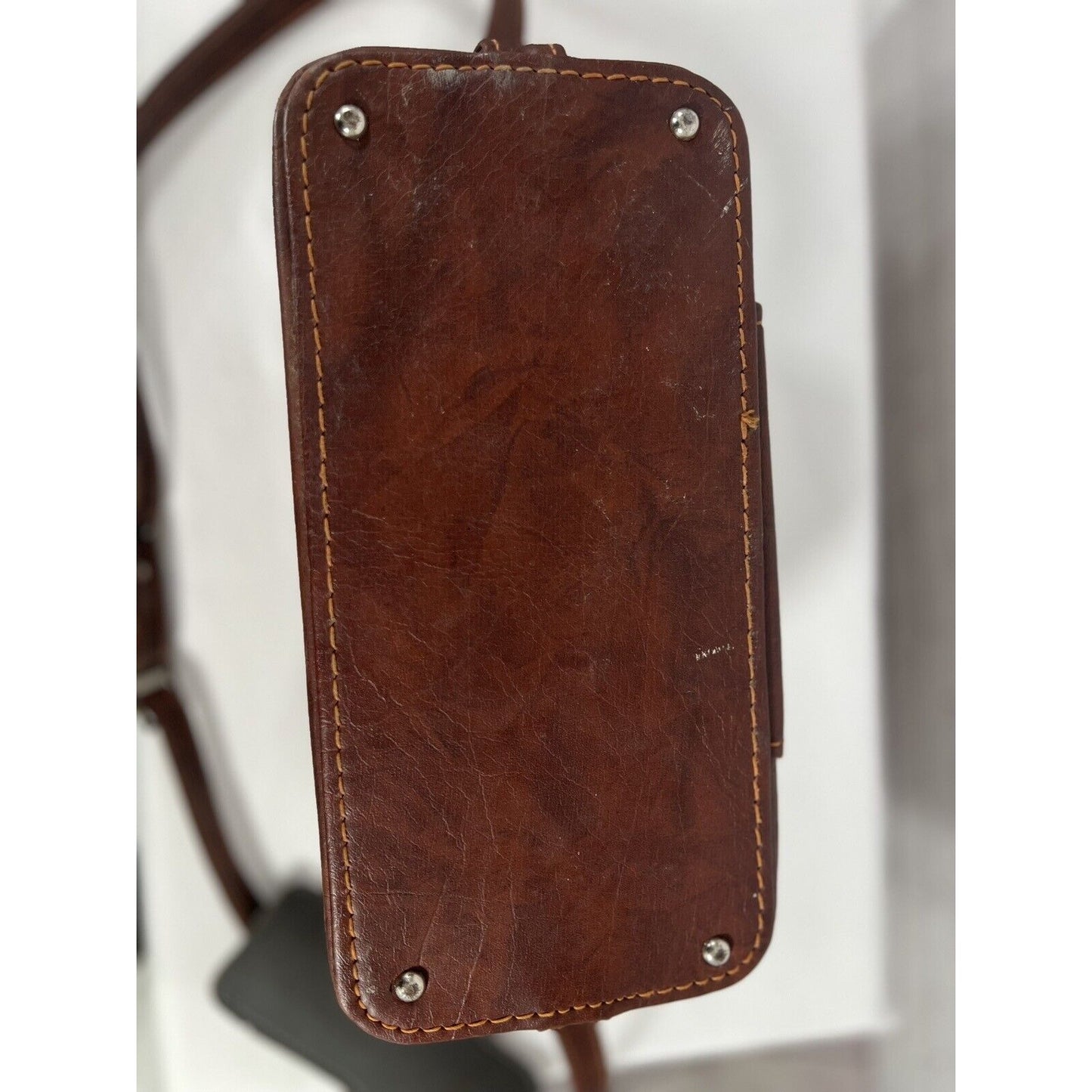 Vintage Leather Camera Bag Prop Case Red Interior Made In Italy 12”x 6”x 8”