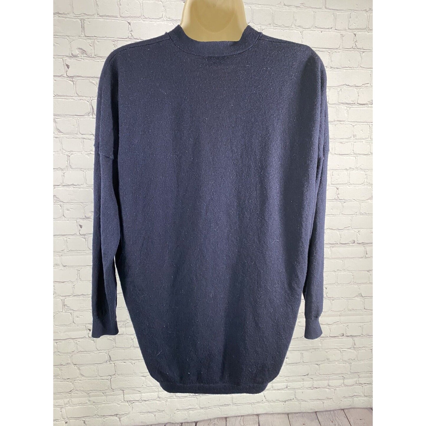J. Crew Navy Blue Oversized Button Up V Neck Knit Sweater Cardigan Womens S *hole