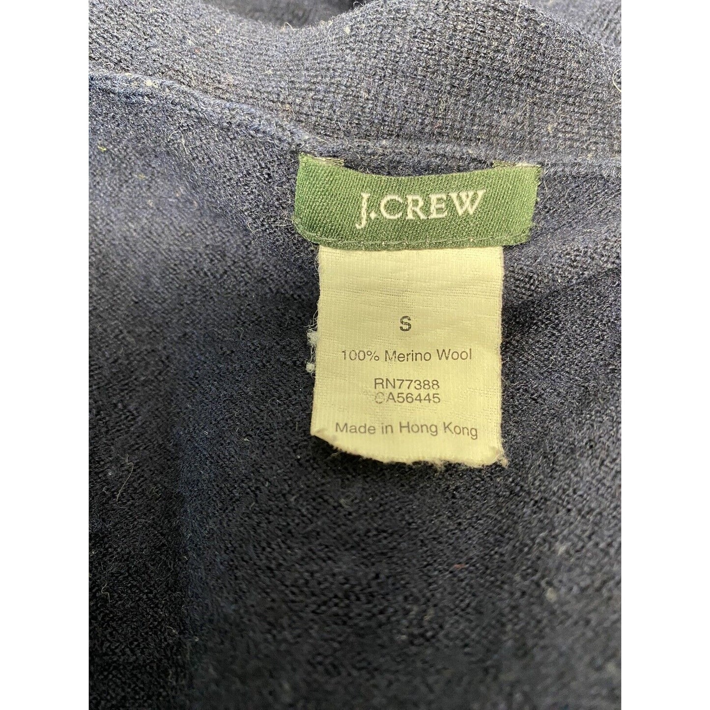 J. Crew Navy Blue Oversized Button Up V Neck Knit Sweater Cardigan Womens S *hole