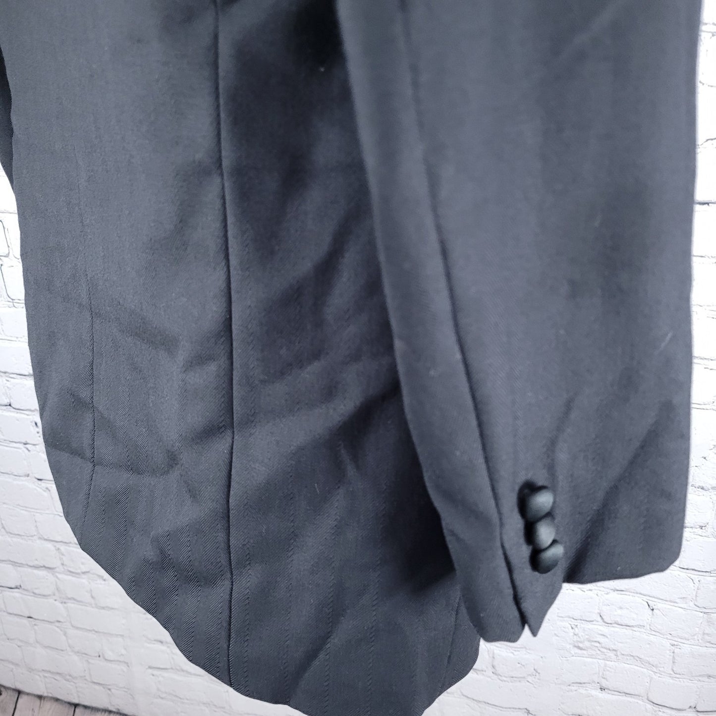 VTG Portfolio Perry Ellis Wool Double Breasted Tuxedo Jacket USA Made Size 40S