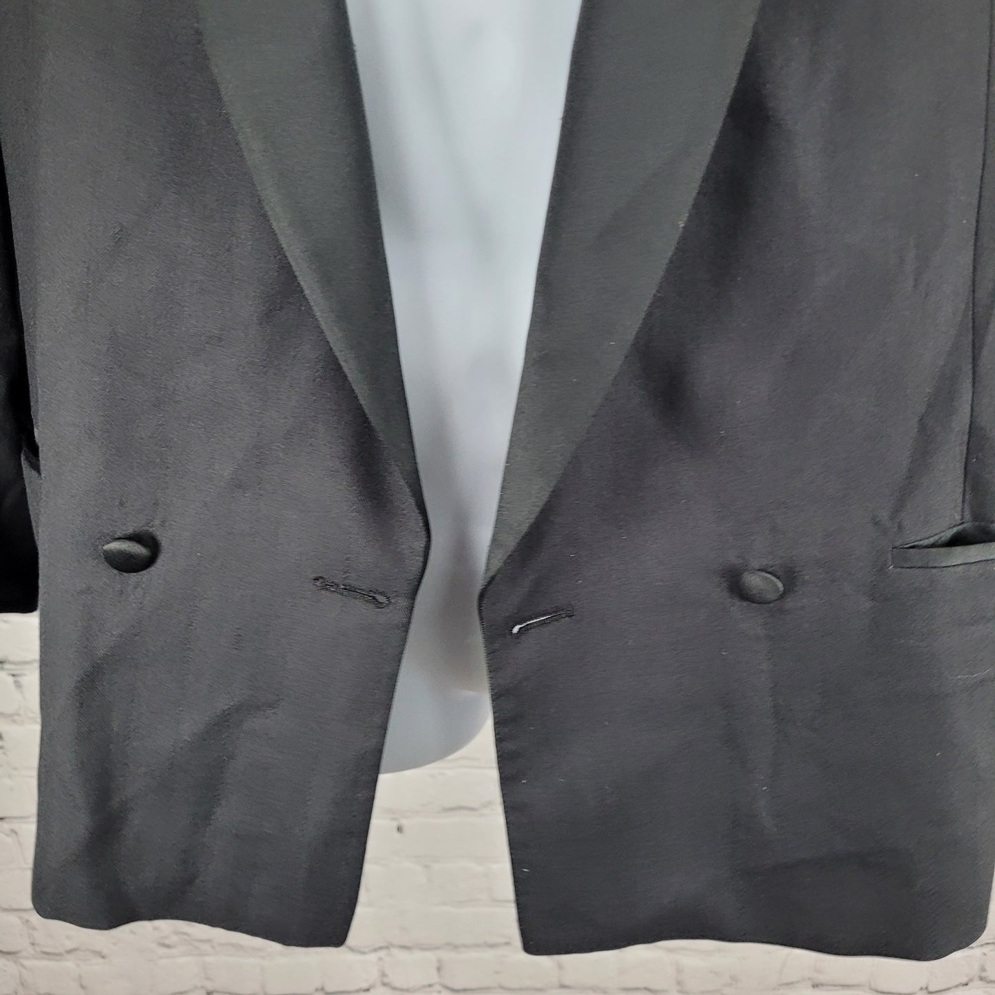 VTG Portfolio Perry Ellis Wool Double Breasted Tuxedo Jacket USA Made Size 40S