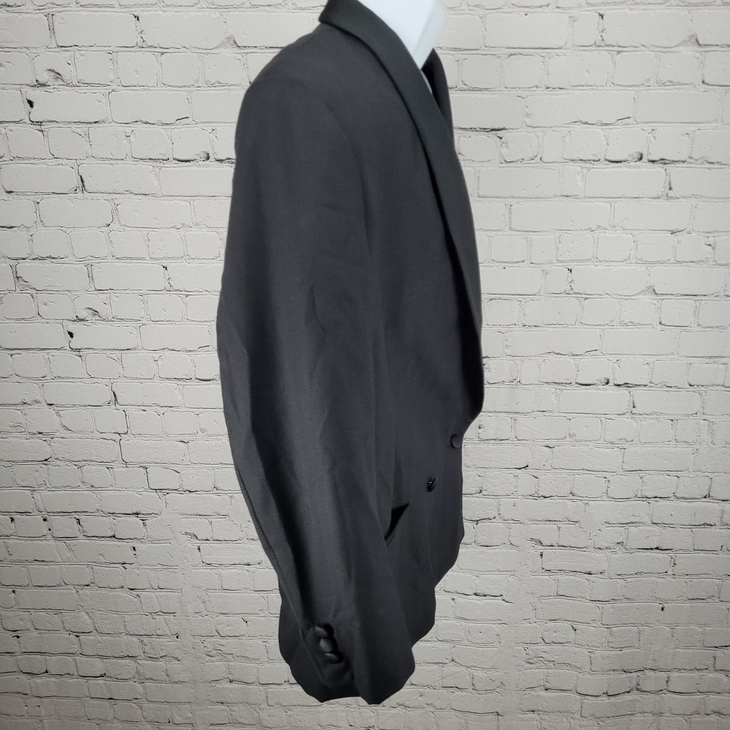 VTG Portfolio Perry Ellis Wool Double Breasted Tuxedo Jacket USA Made Size 40S