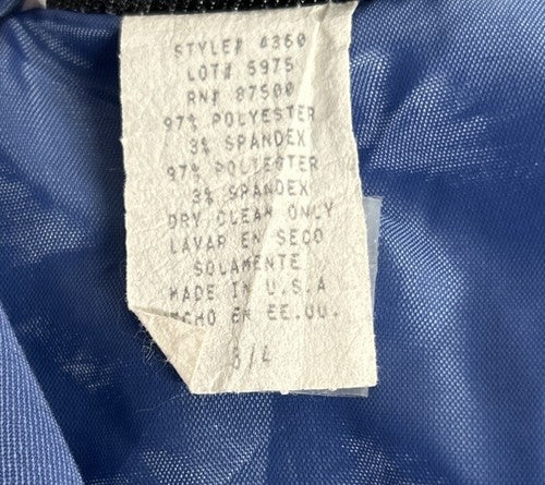 VTG Alyn Paige Blue Button Up Collared Shirt Long Blazer Suit Jacket Size 3/4