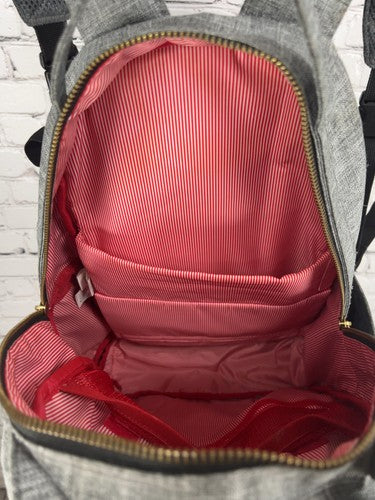 Herschel Supply Co Gray Crosshatch Gold Zip Backpack Bookbag One Size