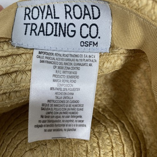 Royal Road Trading Co Yellow Straw Sea Shell Accent Straw Sun Hat One Size