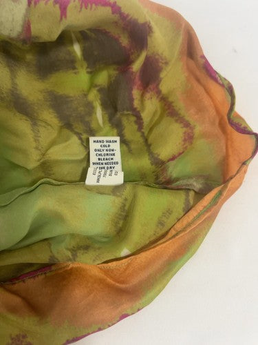 Banana Republic Green Tie Dye 100% Silk V Neck Spaghetti Strap Cami Top S