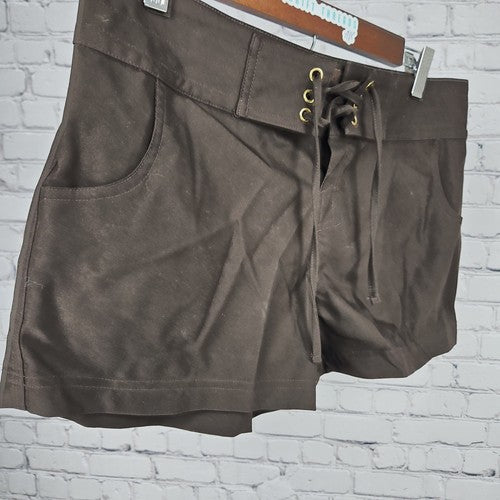 La Blanca Brown Lace Up Front Board Shorts Swim Cover Up Small (32X3)