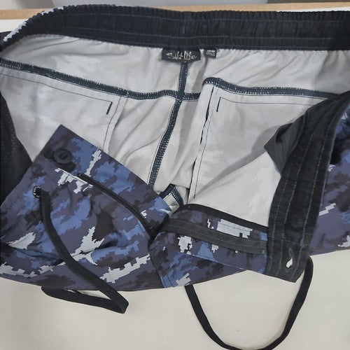 Salt Life Blue Digital Fish Camo Drawstring Board Shorts Swim Trunks 38