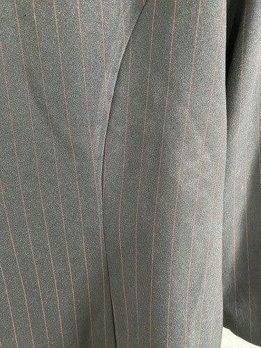 VTG Fashion Bug Black Red Striped Blazer Jacket With Red Dickie Collar 16W