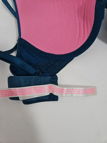 Victoria's Secret PINK Teal Blue Wear Everywhere Push Up Underwire Bra 32B