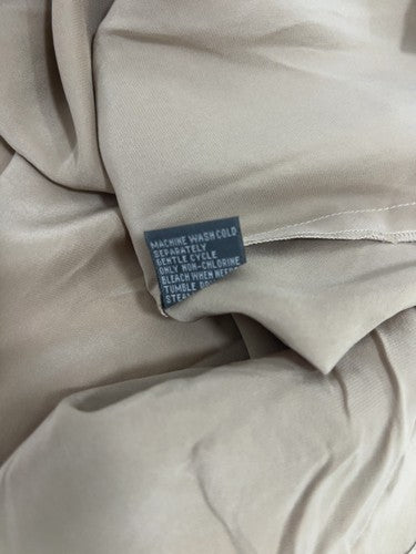 Kenneth Cole Reaction Champagne 100% Silk Pleated Cap Sleeve Tunic Top 8