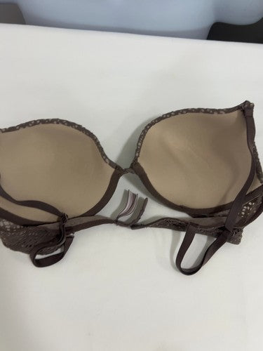 Victoria's Secret Taupe Lace Push Up Padded Underwire Bra 34C