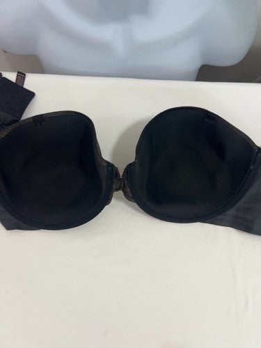 Victoria's Secret Black Rose Gold Shimmer Strapless Underwire Bra 38DD