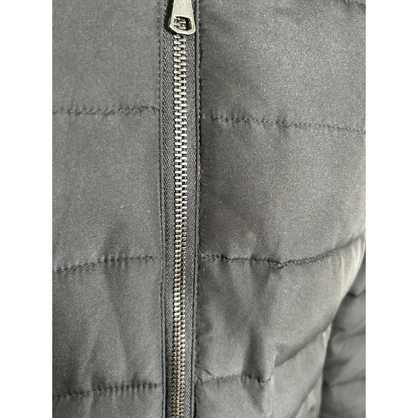 Banana Republic Black Full Zip Snap Off Fur Lined Hood Women’s Puffer Jacket M