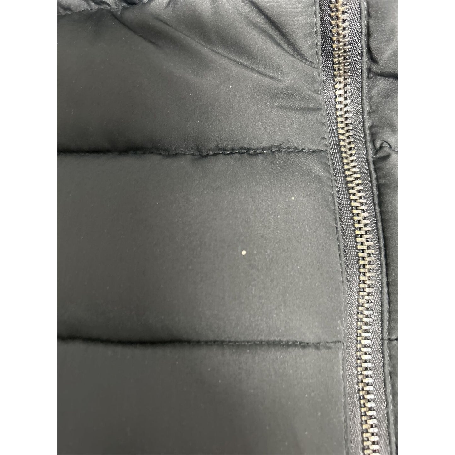 Banana Republic Black Full Zip Snap Off Fur Lined Hood Women’s Puffer Jacket M