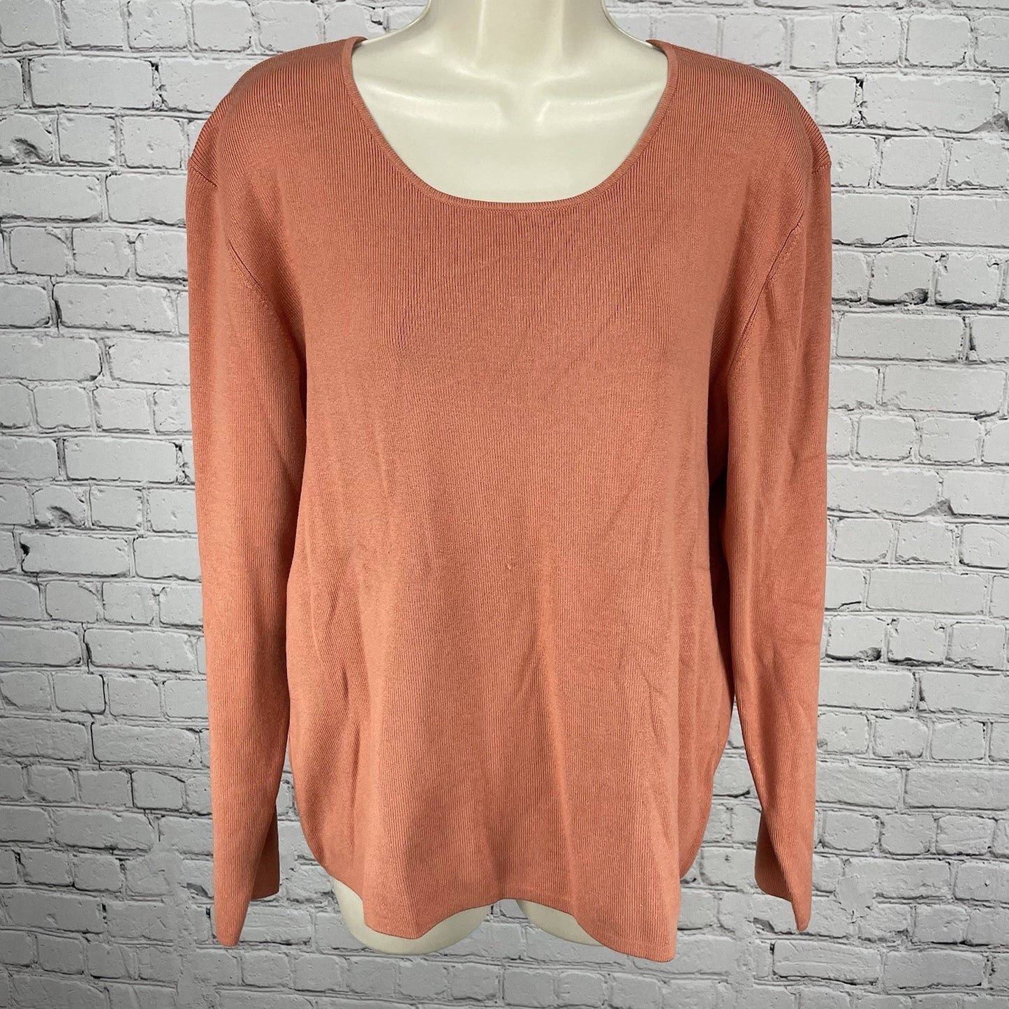 VTG Chico’s Design Orange Silk Blend Knit Long Sleeve Sweater Top Size 2 (US 12)
