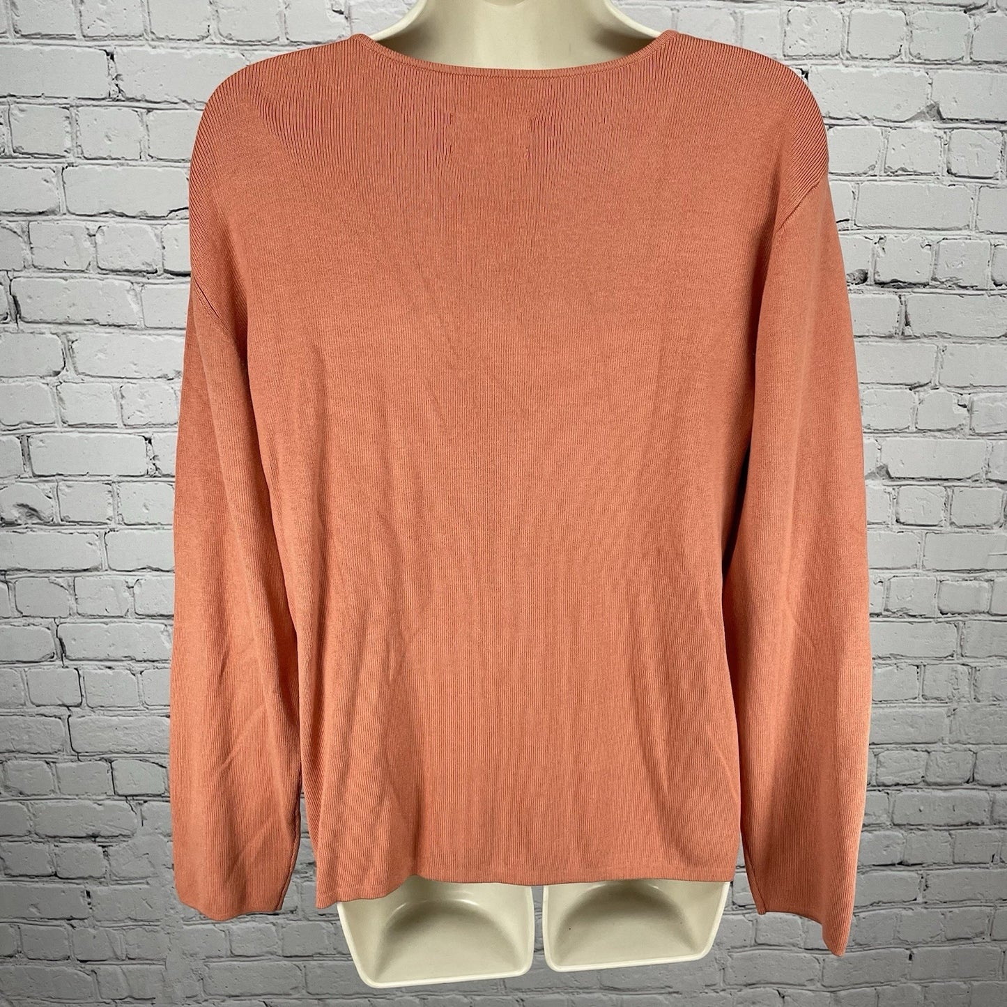 VTG Chico’s Design Orange Silk Blend Knit Long Sleeve Sweater Top Size 2 (US 12)
