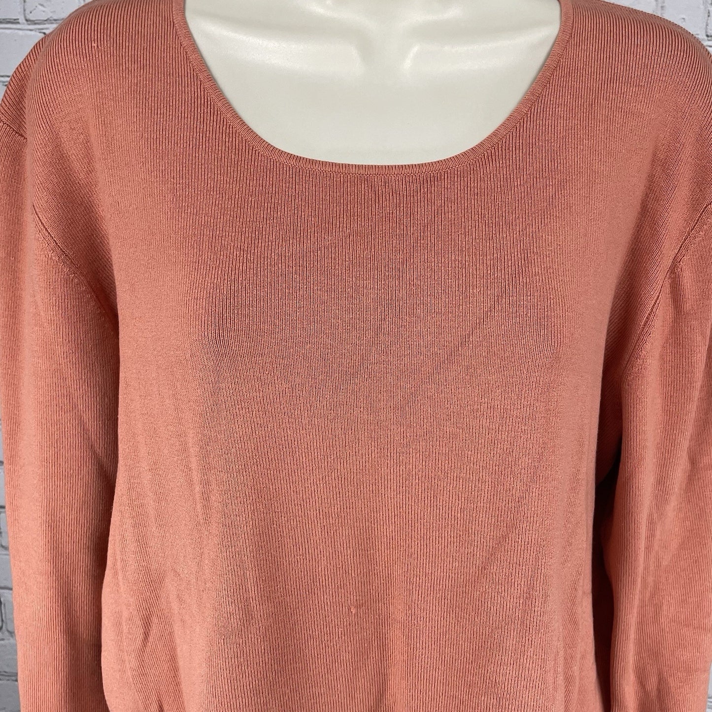 VTG Chico’s Design Orange Silk Blend Knit Long Sleeve Sweater Top Size 2 (US 12)