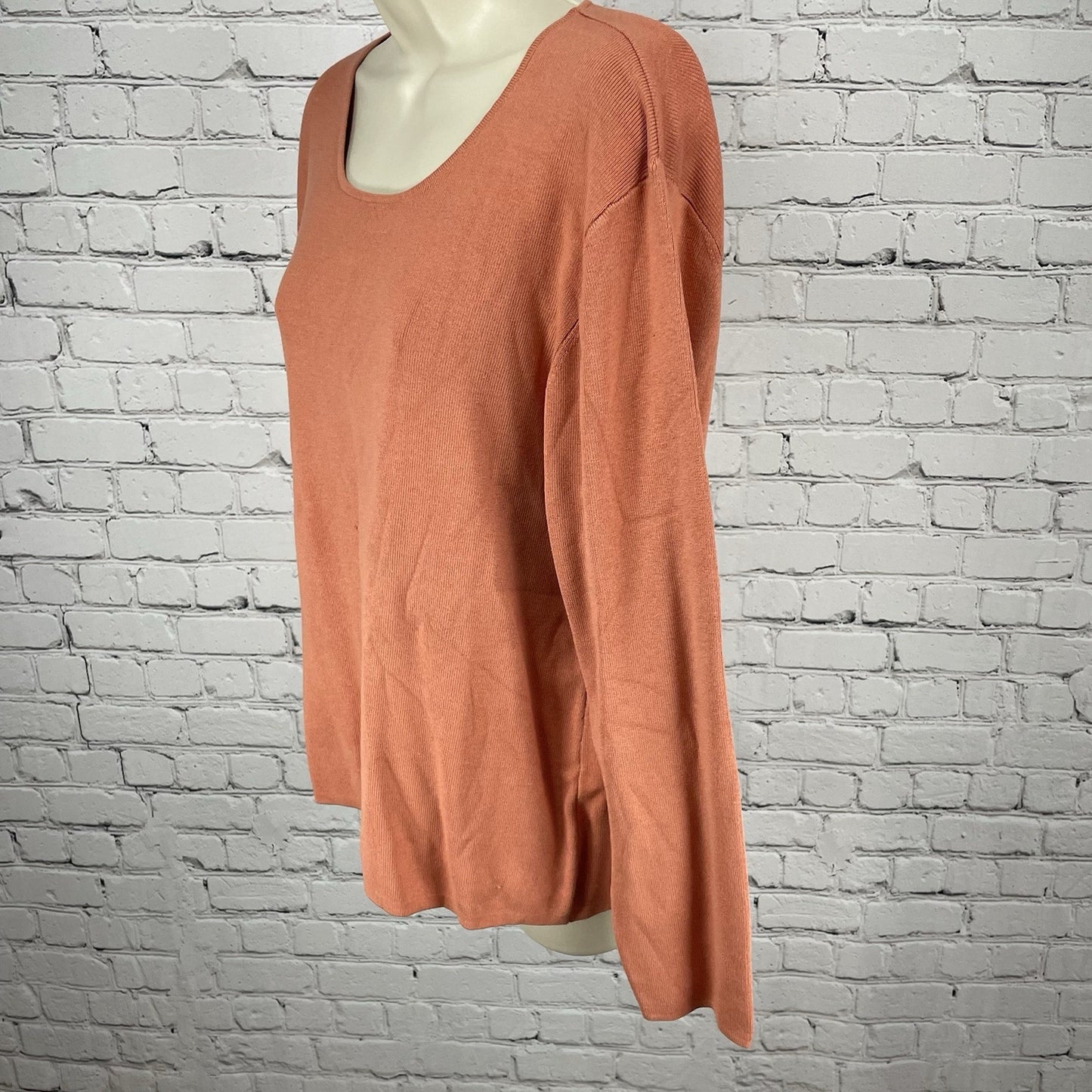 VTG Chico’s Design Orange Silk Blend Knit Long Sleeve Sweater Top Size 2 (US 12)