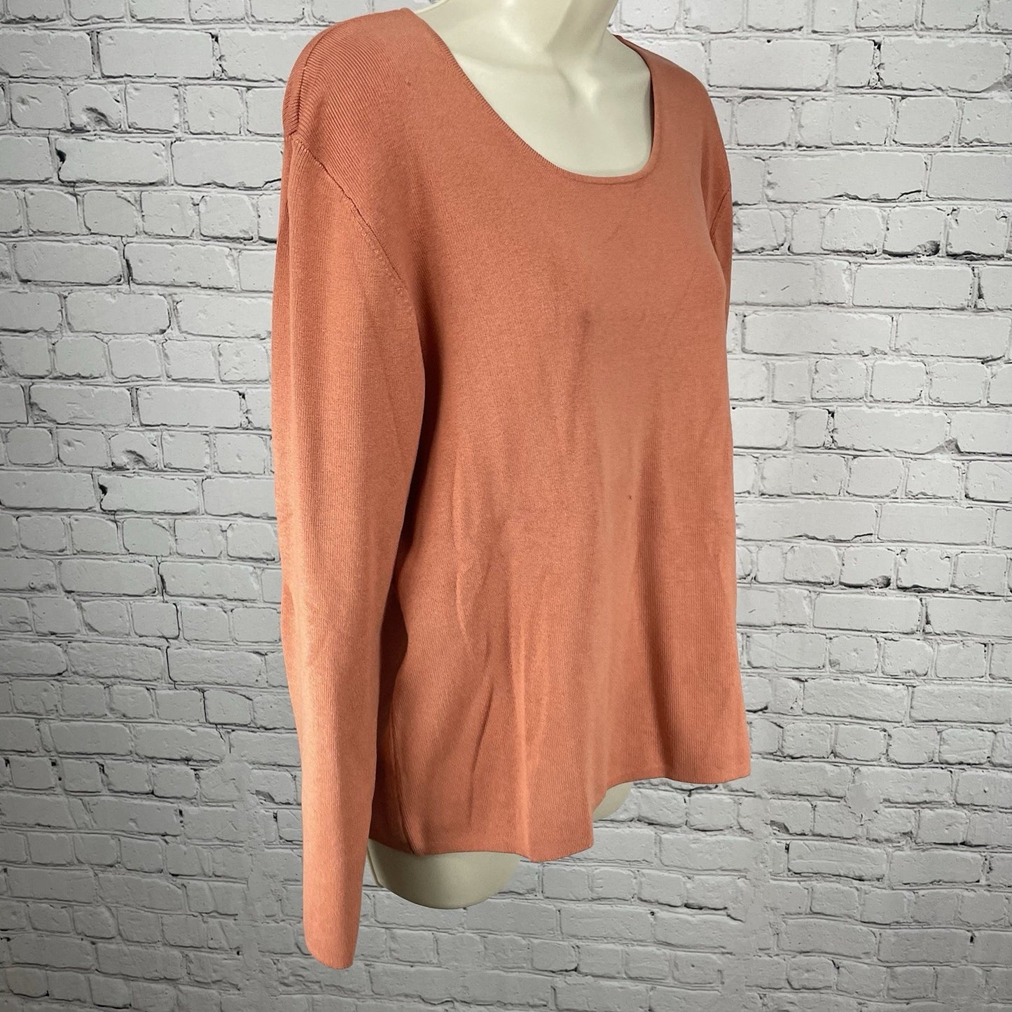 VTG Chico’s Design Orange Silk Blend Knit Long Sleeve Sweater Top Size 2 (US 12)