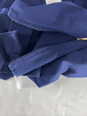 Lauren Ralph Lauren Blue Flat Front Side Zip Hi-Rise Tapered Dress Pants 14
