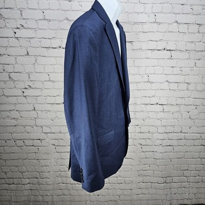 Calvin Klein Blue 2 Button Double Vented Notch Blazer Sport Coat Jacket 42 *read