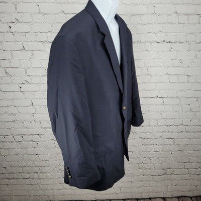 GS Perfect Fit Navy Stretch 2 Button Vented Notch Blazer Sport Coat Size 50R
