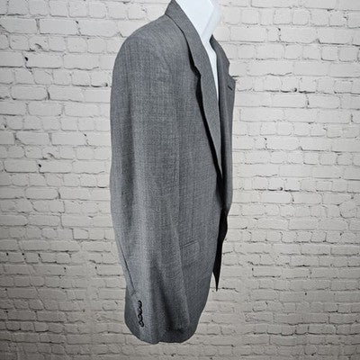 VTG Evan Picone Grey Check 2 Button Vented Notch Blazer Sport Coat USA 42R