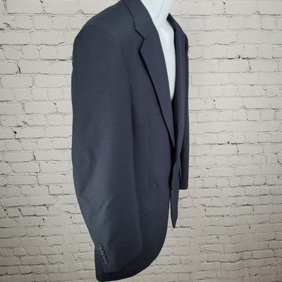 Barrister Navy 2 Button Single Vented Notch Blazer Sport Coat USA Made Size 38